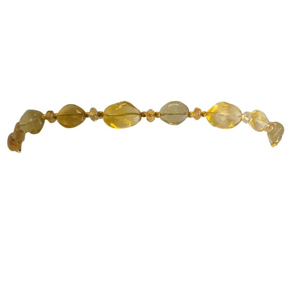 CHANEL VINTAGE 1999 YELLOW RESIN STONE AND GOLD CC LOGO CHARM TASSEL DETAIL BELT main image 9